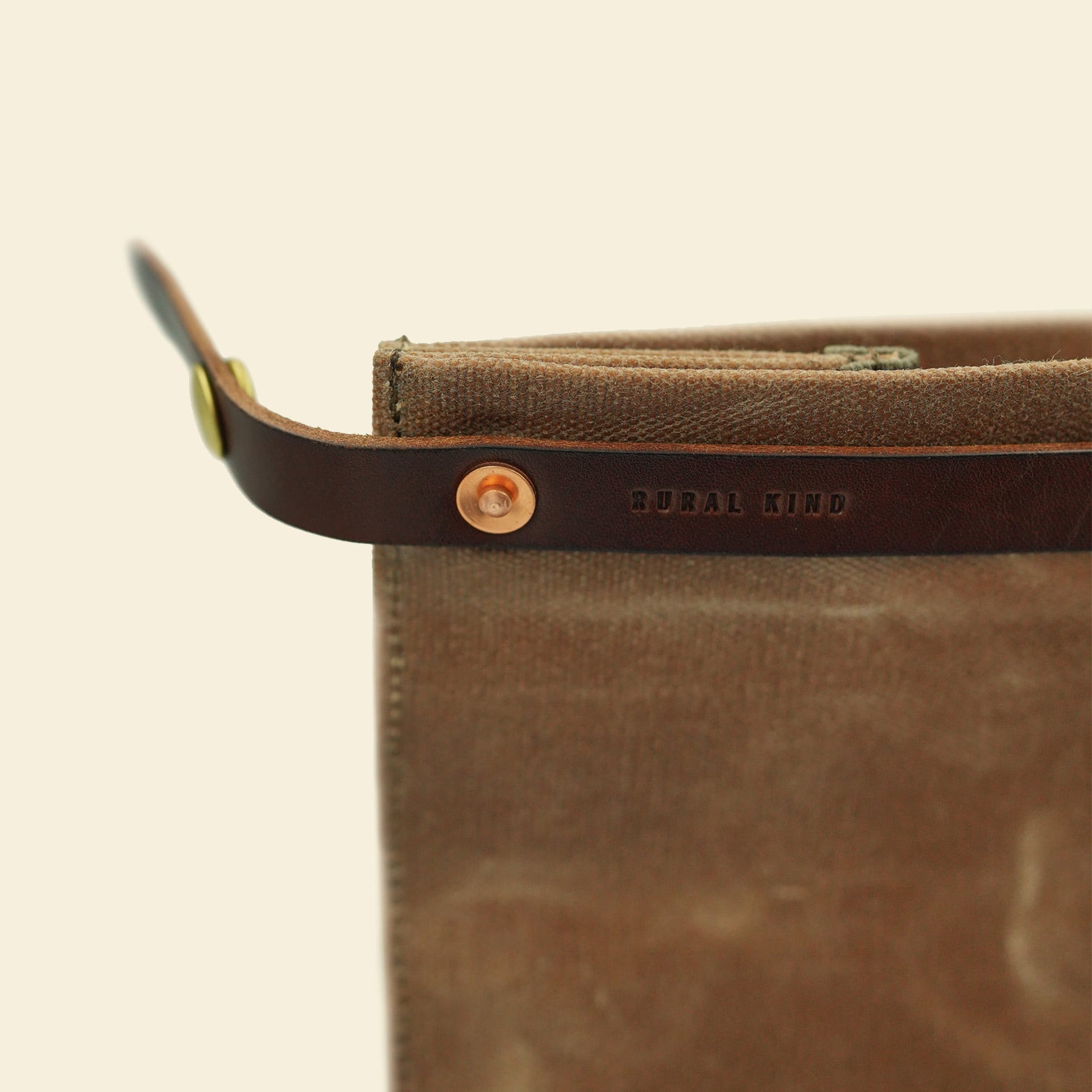 Rural Kind Coaltown Collaboration Lunch Bag Brown Leather Knife Pocket