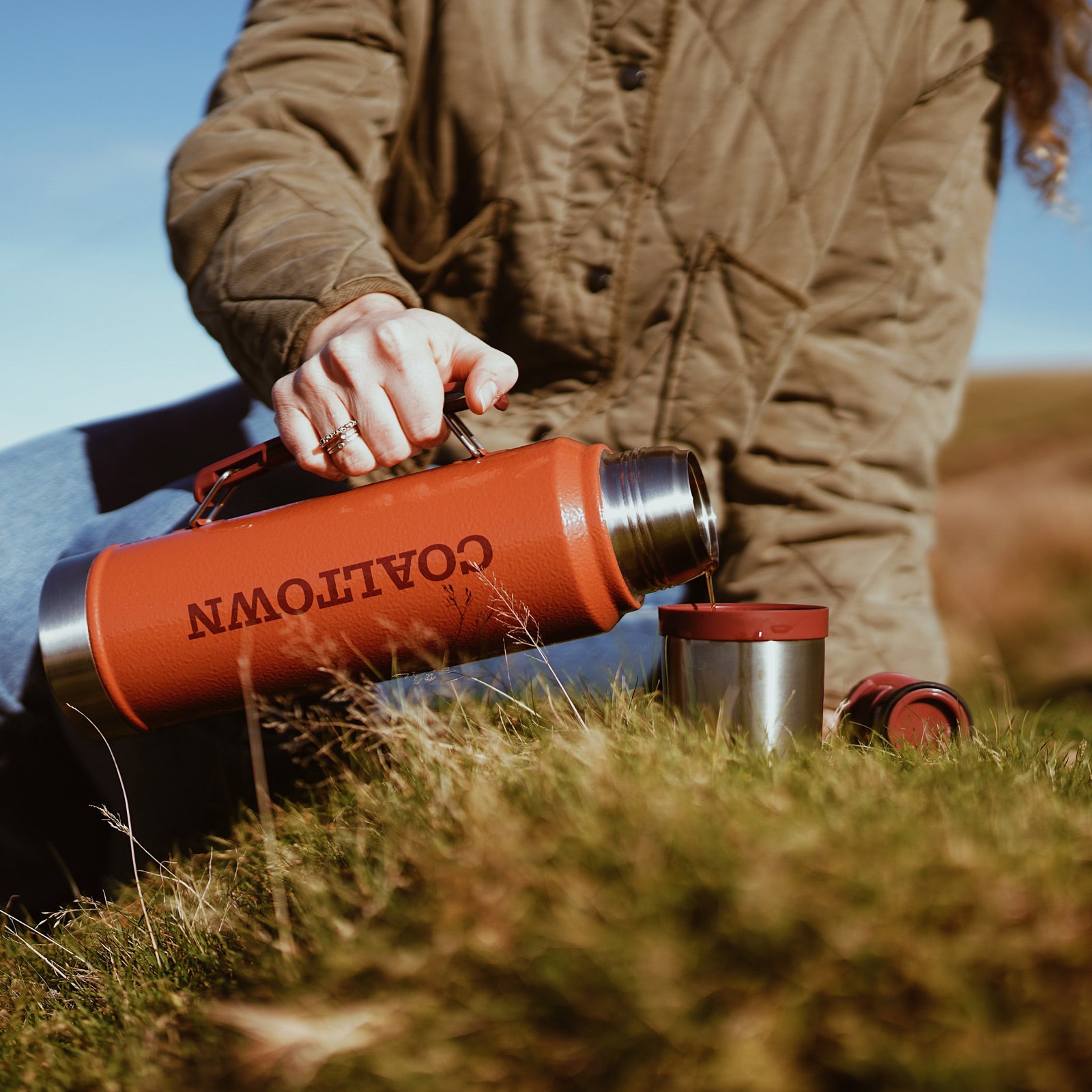 Stanley X Coaltown 1.0L Thermal Bottle Front Clay Orange