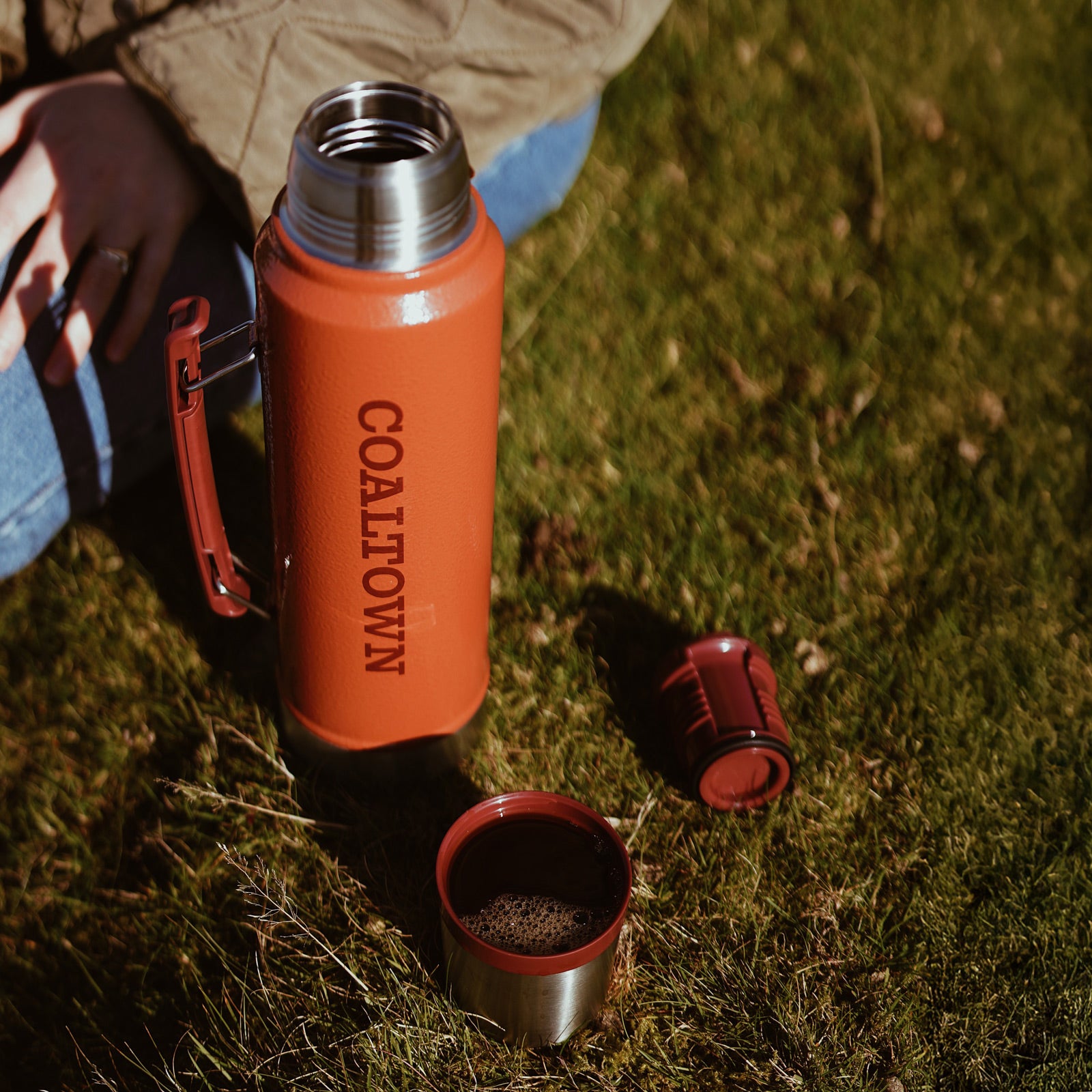 Stanley X Coaltown 1.0L Thermal Bottle Front Clay Orange