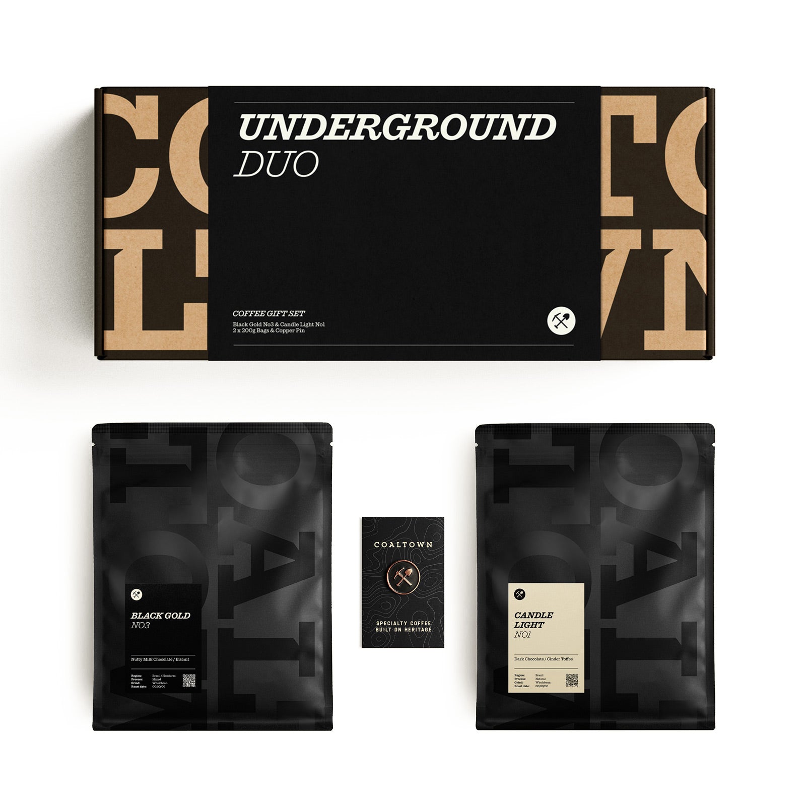 Underground Duo Black Gold No.3 Candle Light No.1 Pin Badge Coffee Gift Set