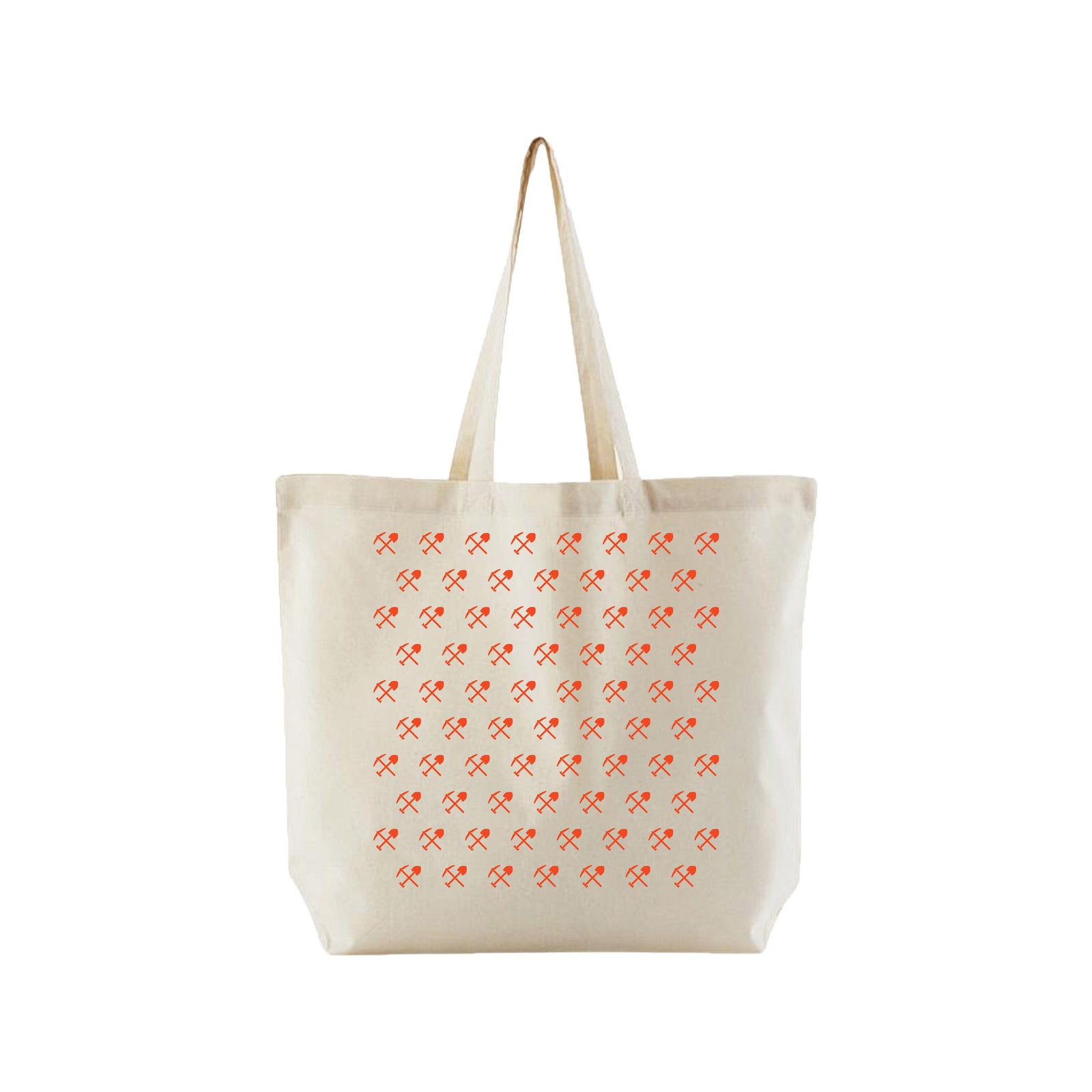 CT Purpose Orange Pick And Shovel Logo Tote Bag Organic Cotton 