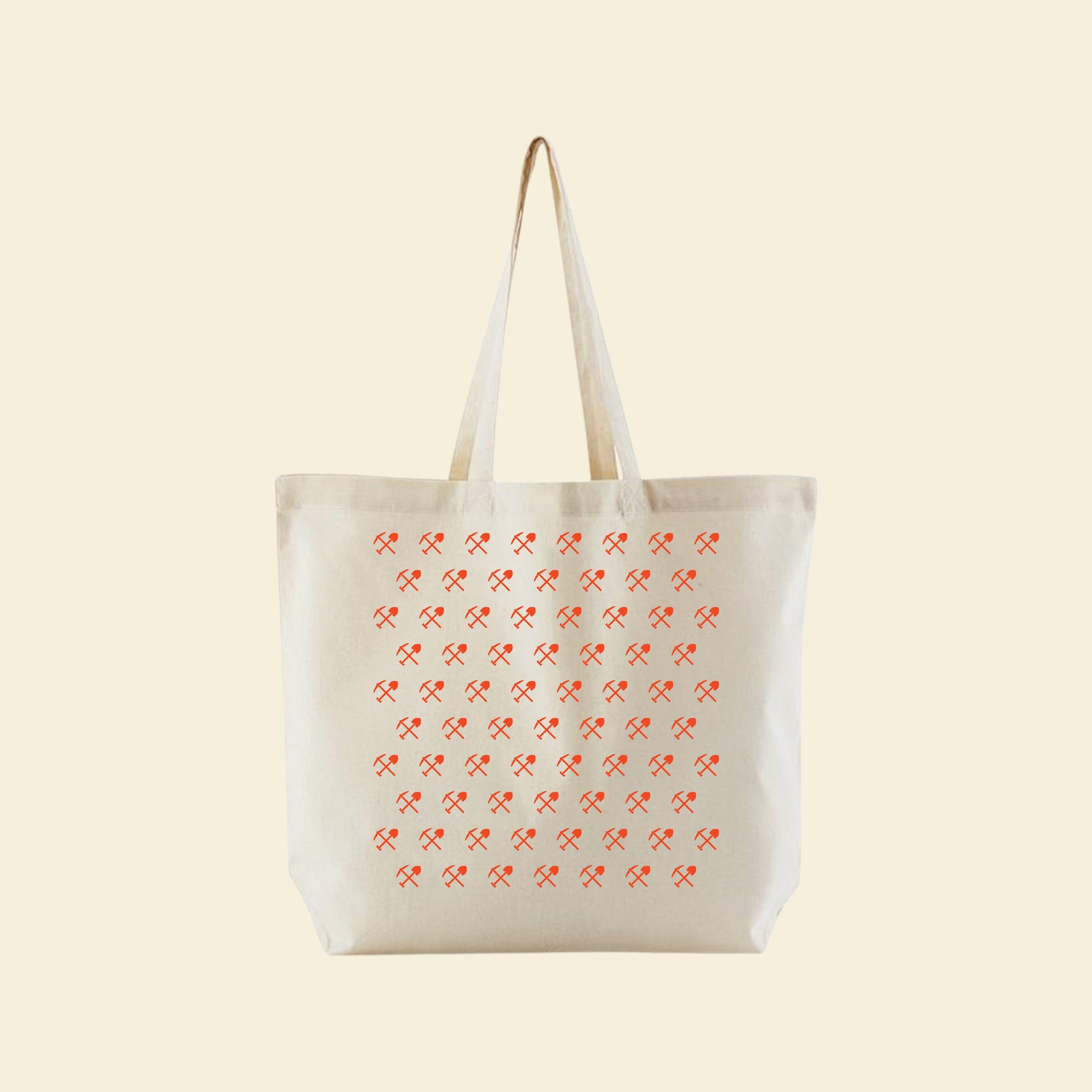 CT Purpose Orange Pick And Shovel Logo Tote Bag Organic Cotton 