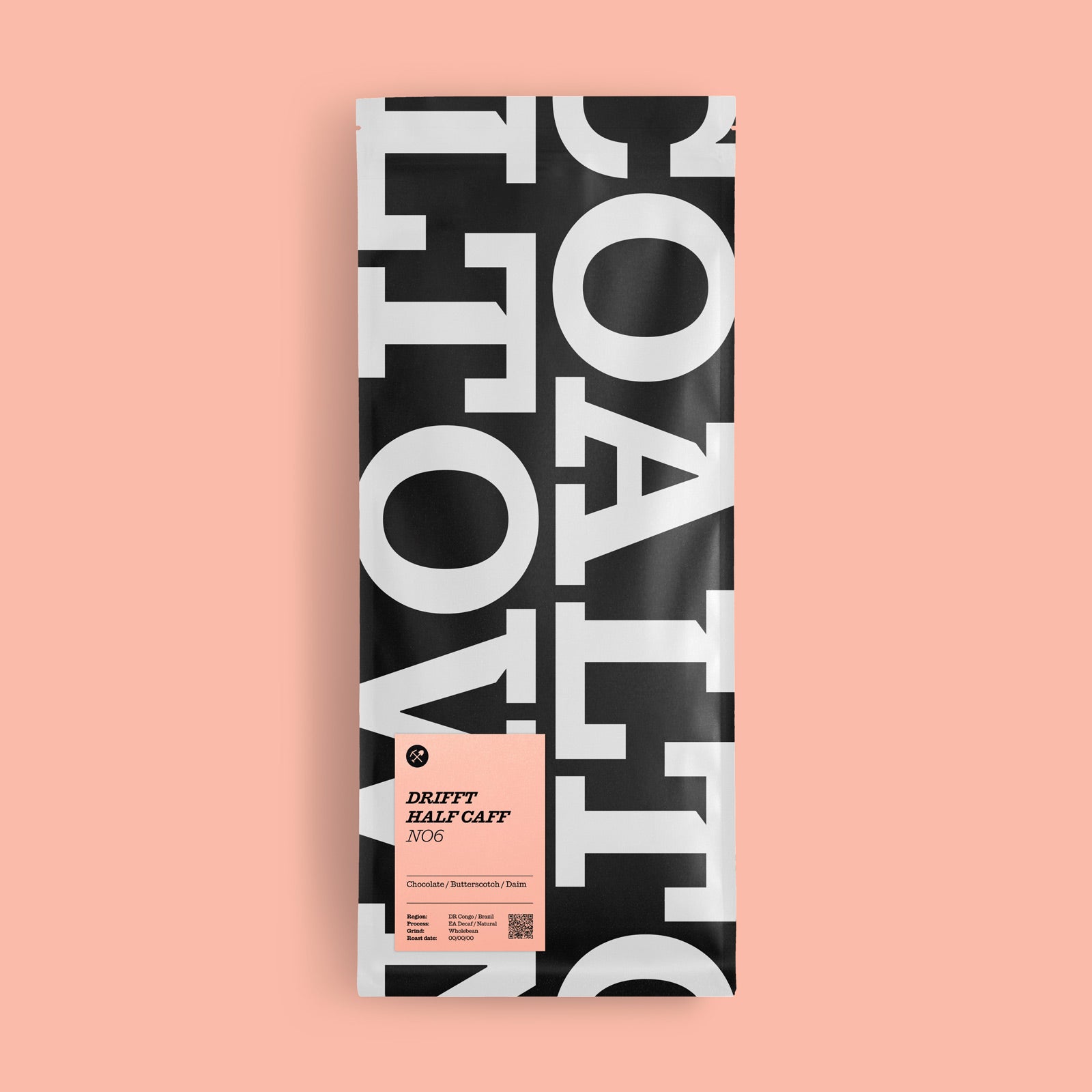 Drifft No.6 Half Caff Specialty Coffee 1 Kilo Bag Chocolate Butterscotch Daim Dr Congo Brazil EA Decaf 