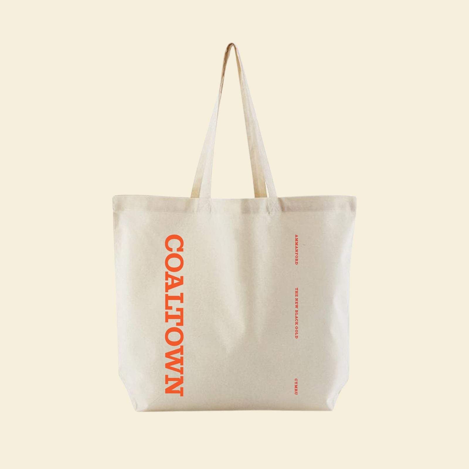 The New Black Gold Purpose Orange Tote Bag Organic Cotton Coaltown Logo Handle