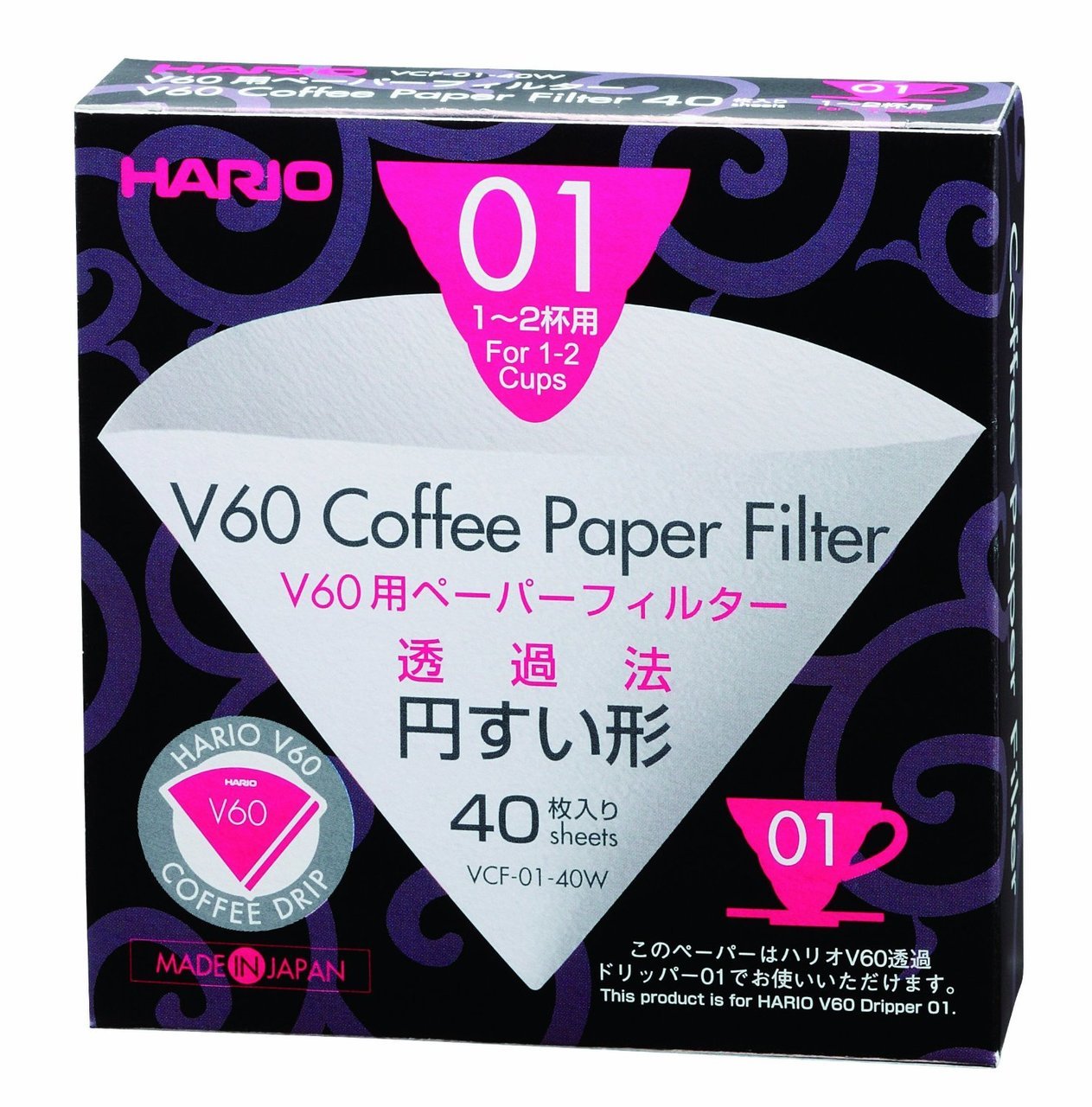 Hario V60 Paperfilters 01 x 40